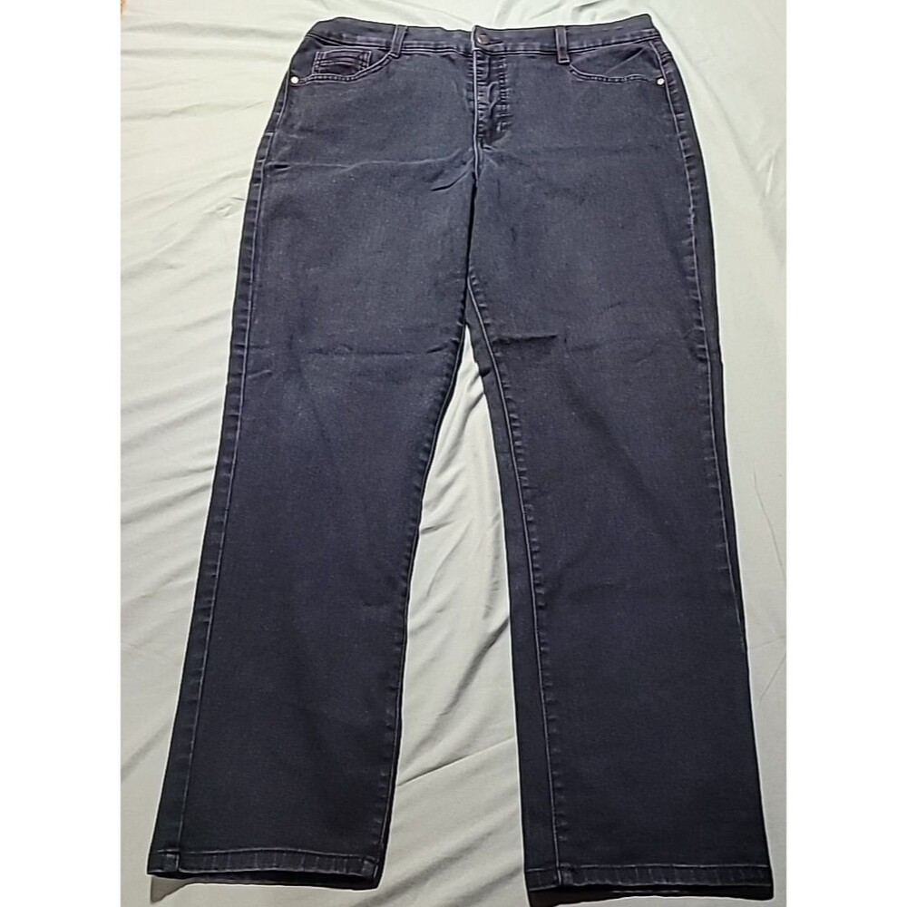 Bandolino Amy Straight Leg Women's size 14 Dark Wash Blue Denim Jeans